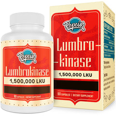 Pepeior Lumbrokinase bottle front for daily circulation support.