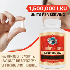 Pepeior Lumbrokinase bottle being poured for easy daily dosing.
