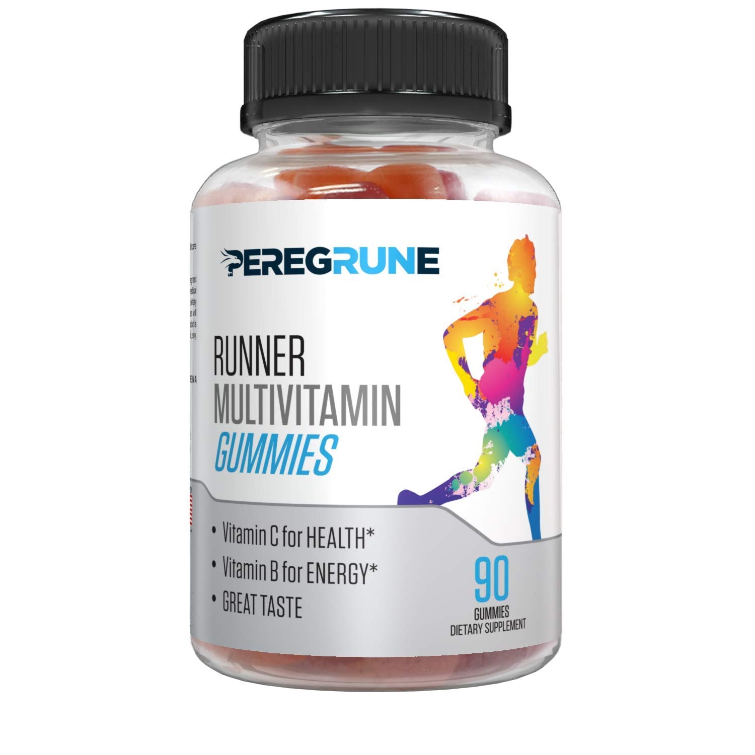 PEREGRUNE Runner Multivitamin Gummies bottle front view highlighting daily running support