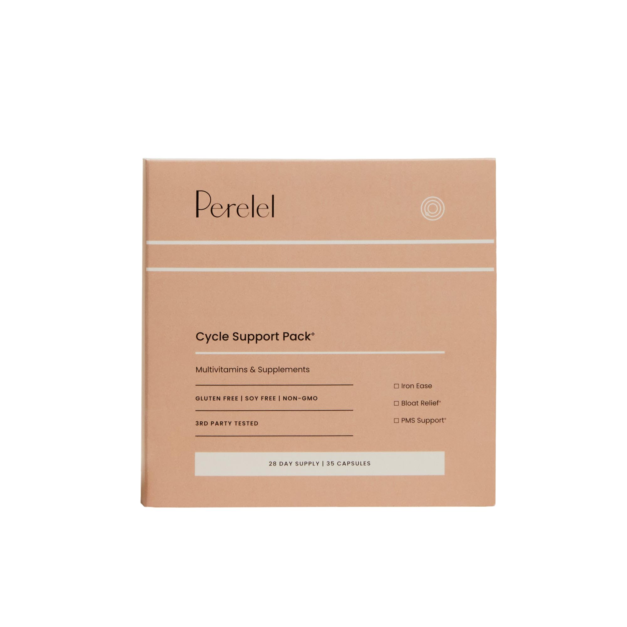 Perelel Cycle Support Pack Iron Ease bottle showing iron with vitamin C for routine support