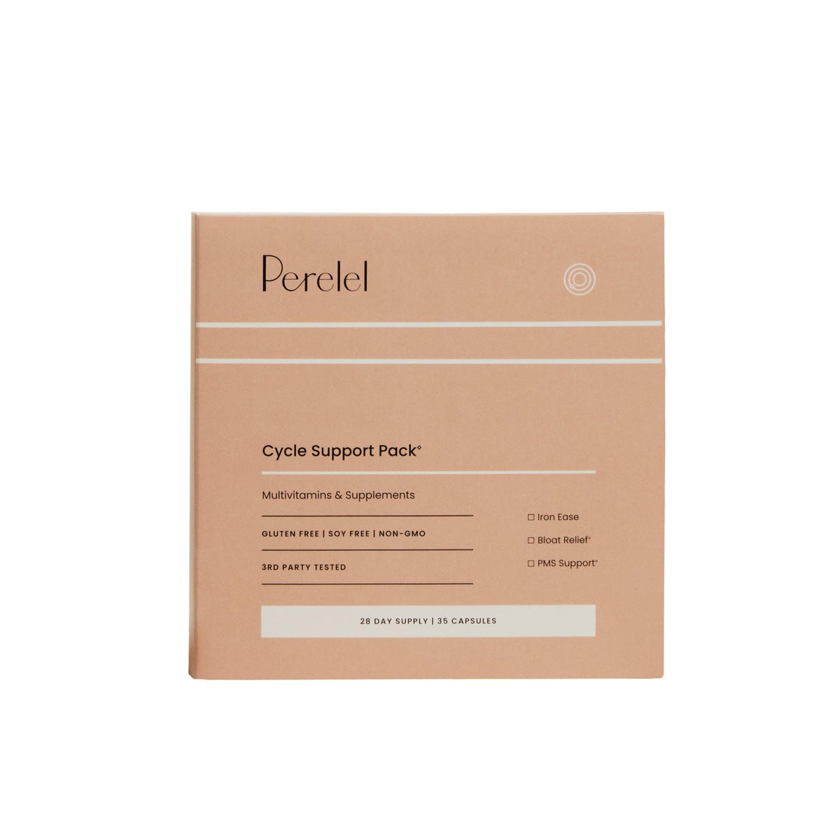 Perelel Cycle Support Pack Iron Ease bottle showing iron with vitamin C for routine support