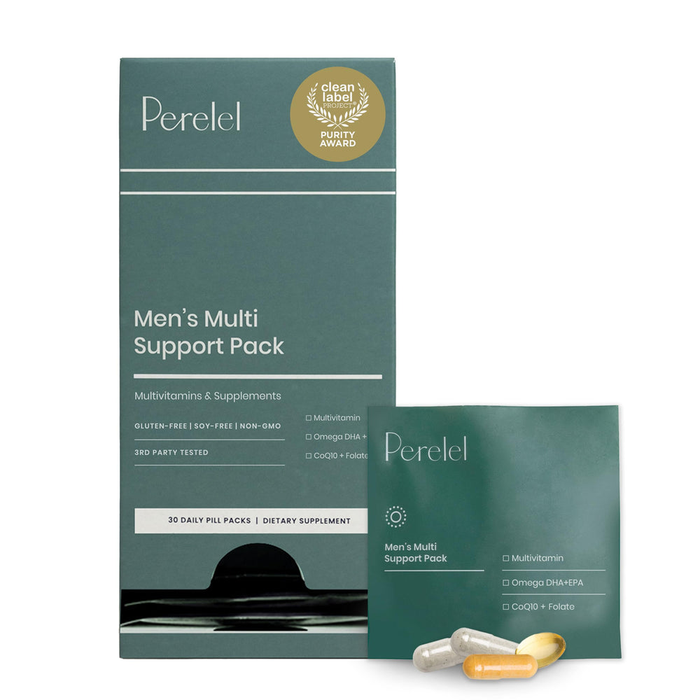 Perelel Men's Multi daily packs on a desk for consistent wellness