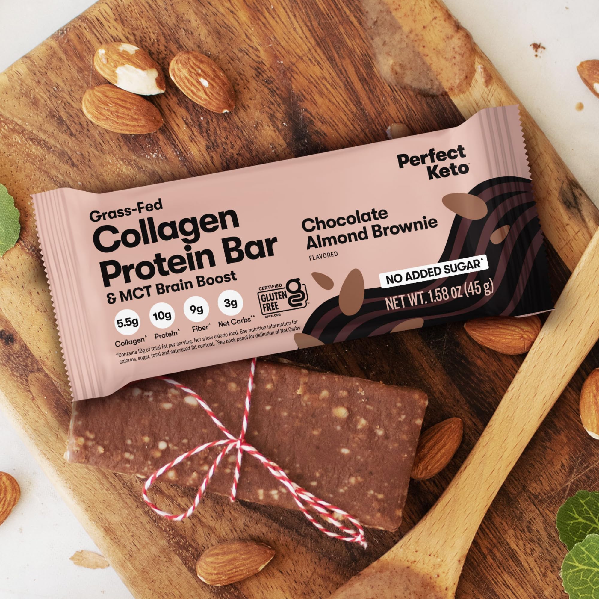 Perfect Keto Bars with collagen protein for hair, skin, nails, and joints.