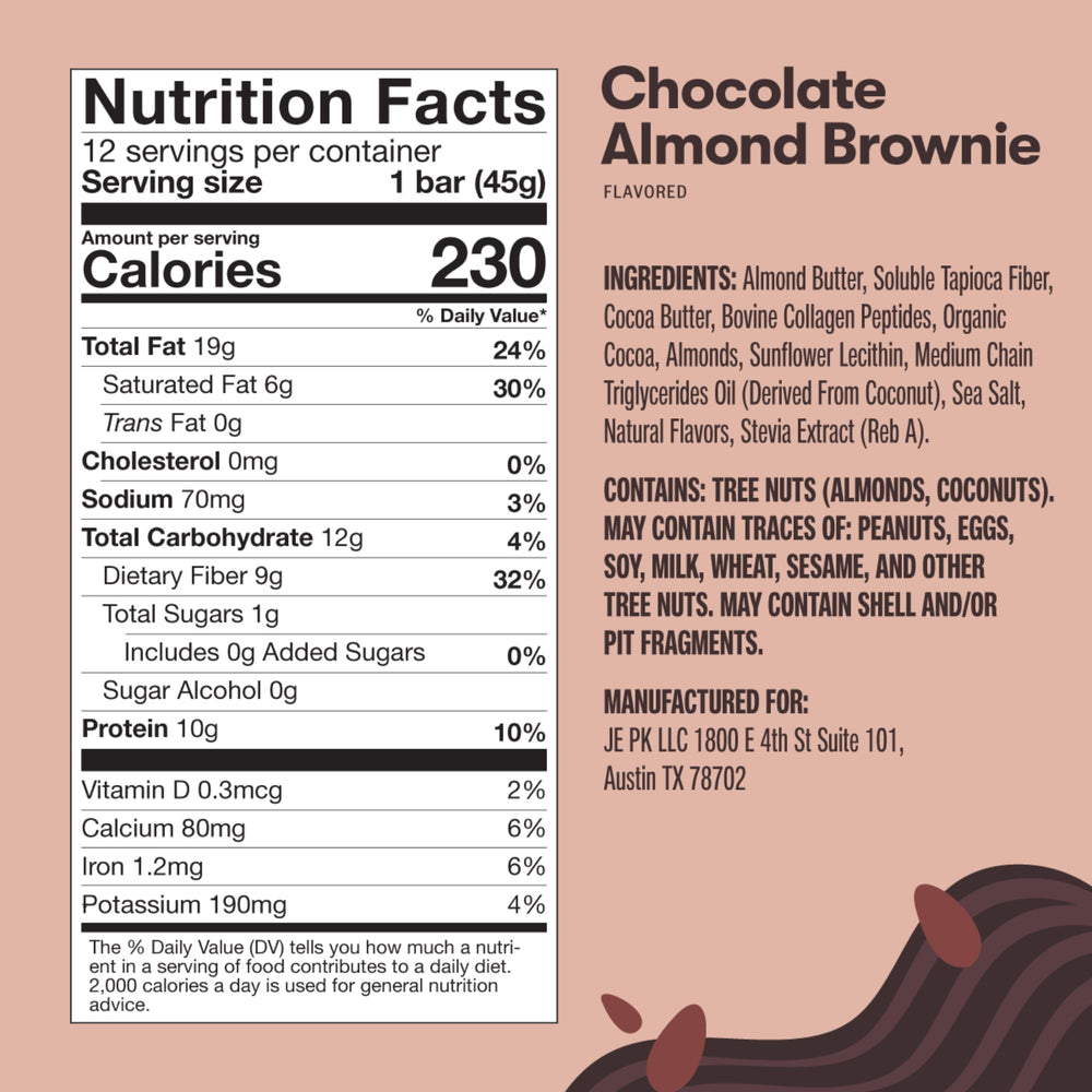 Perfect Keto Bars ingredients like almonds and cacao butter for clean nourishment.