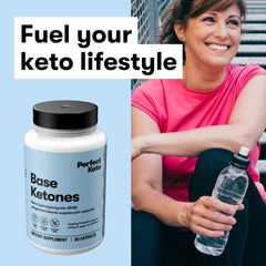 Perfect Keto goBHB capsules packaging back detailing ingredients and guidance.