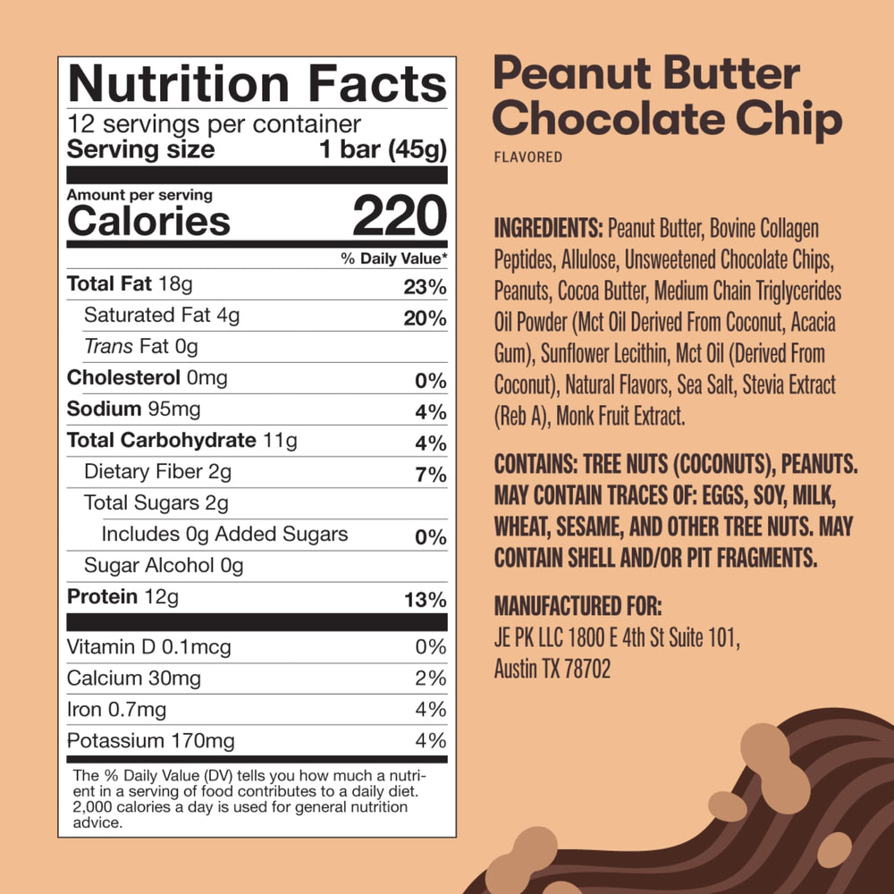 Cross-section of Perfect Keto bar revealing creamy center and chips.
