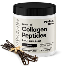 Perfect Keto collagen powder vanilla blends into coffee for a rich, keto-friendly creamer.