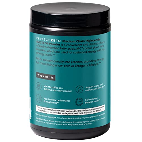 Perfect Keto MCT Oil Powder creamer for coffee with keto-friendly ingredients.