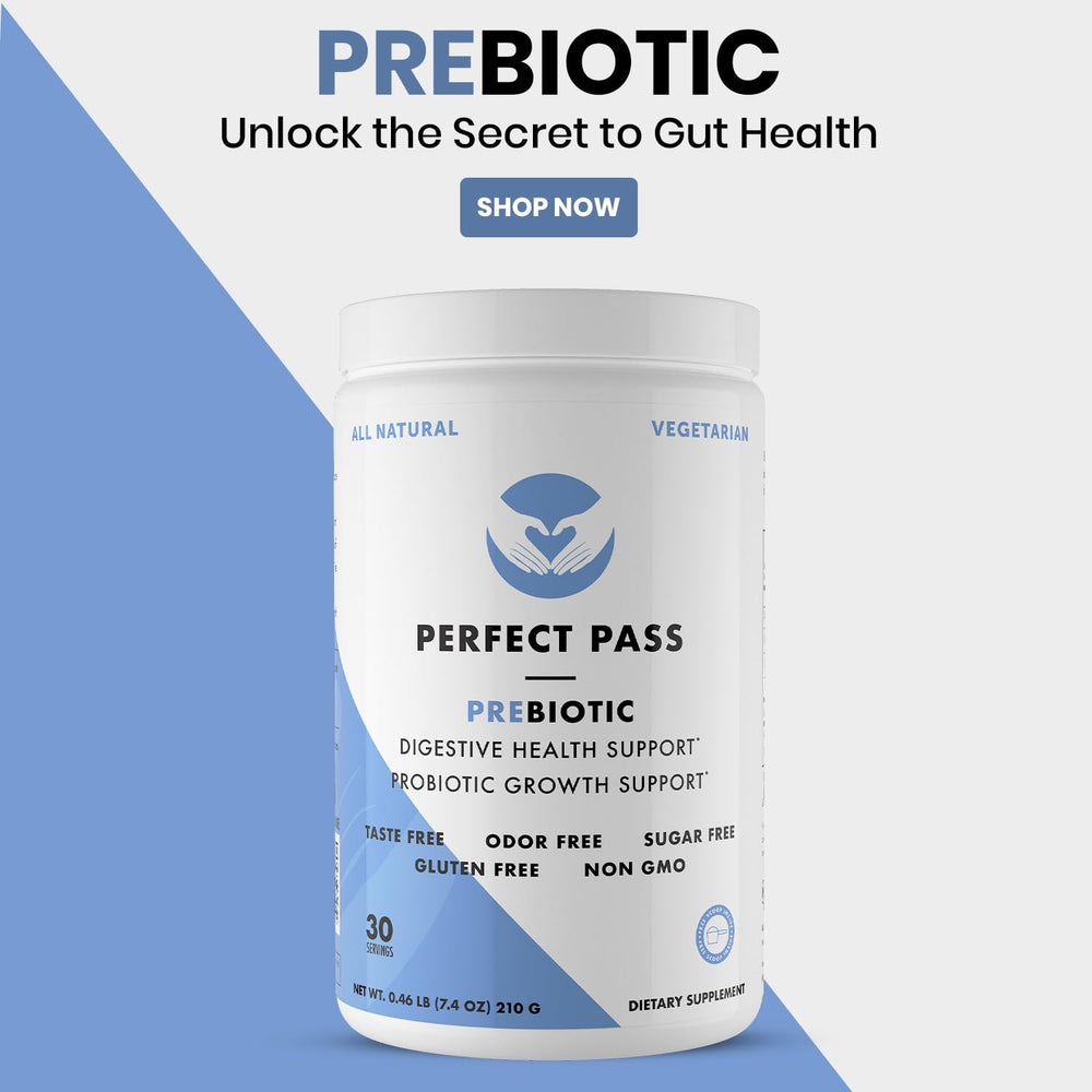 PERFECT PASS scoop measuring the perfect dose for consistent gut support.