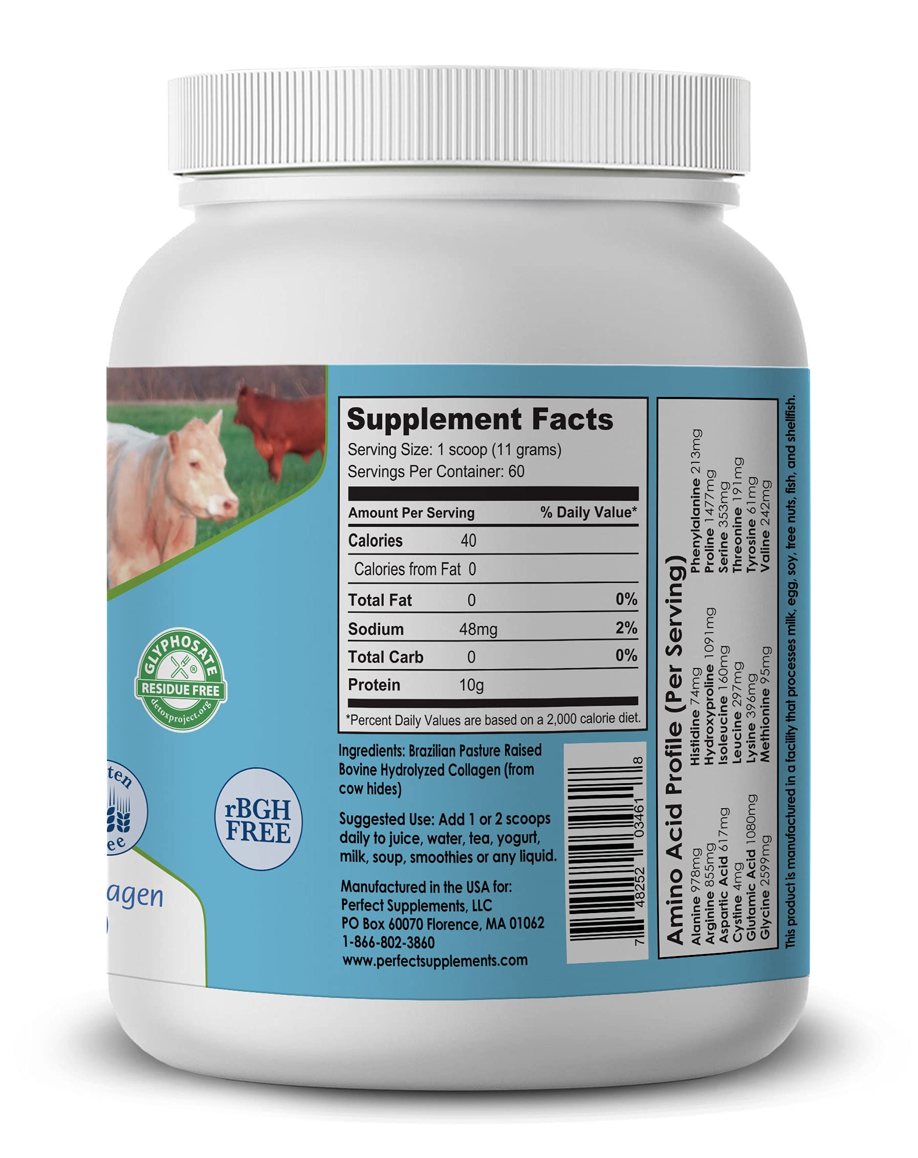 Perfect Supplements collagen skin glow bottle highlighting skin health potential.