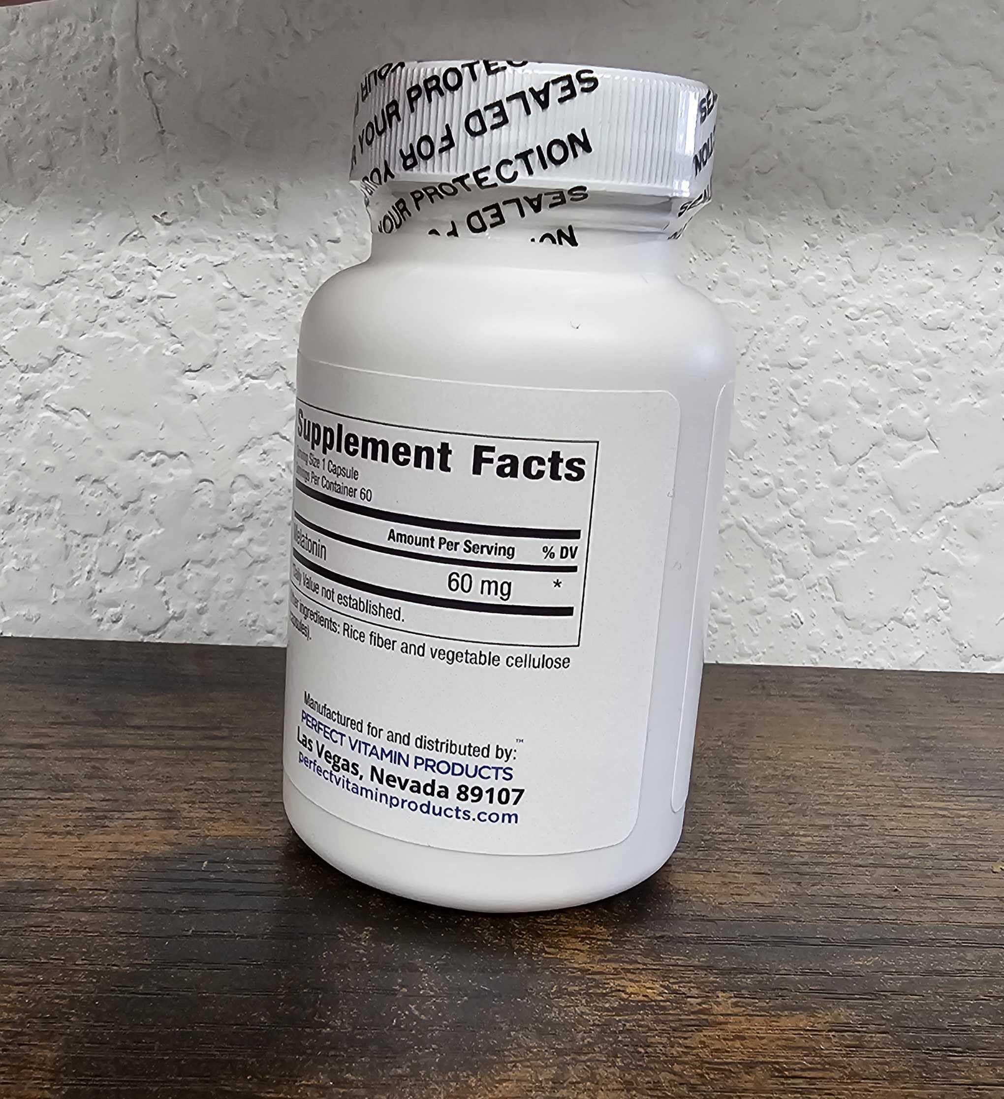 Perfect Vitamin Products melatonin 60mg night routine scene