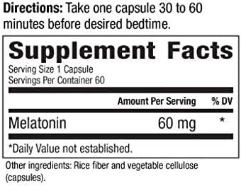 Perfect Vitamin Products melatonin 60mg panel highlights vegan ingredients