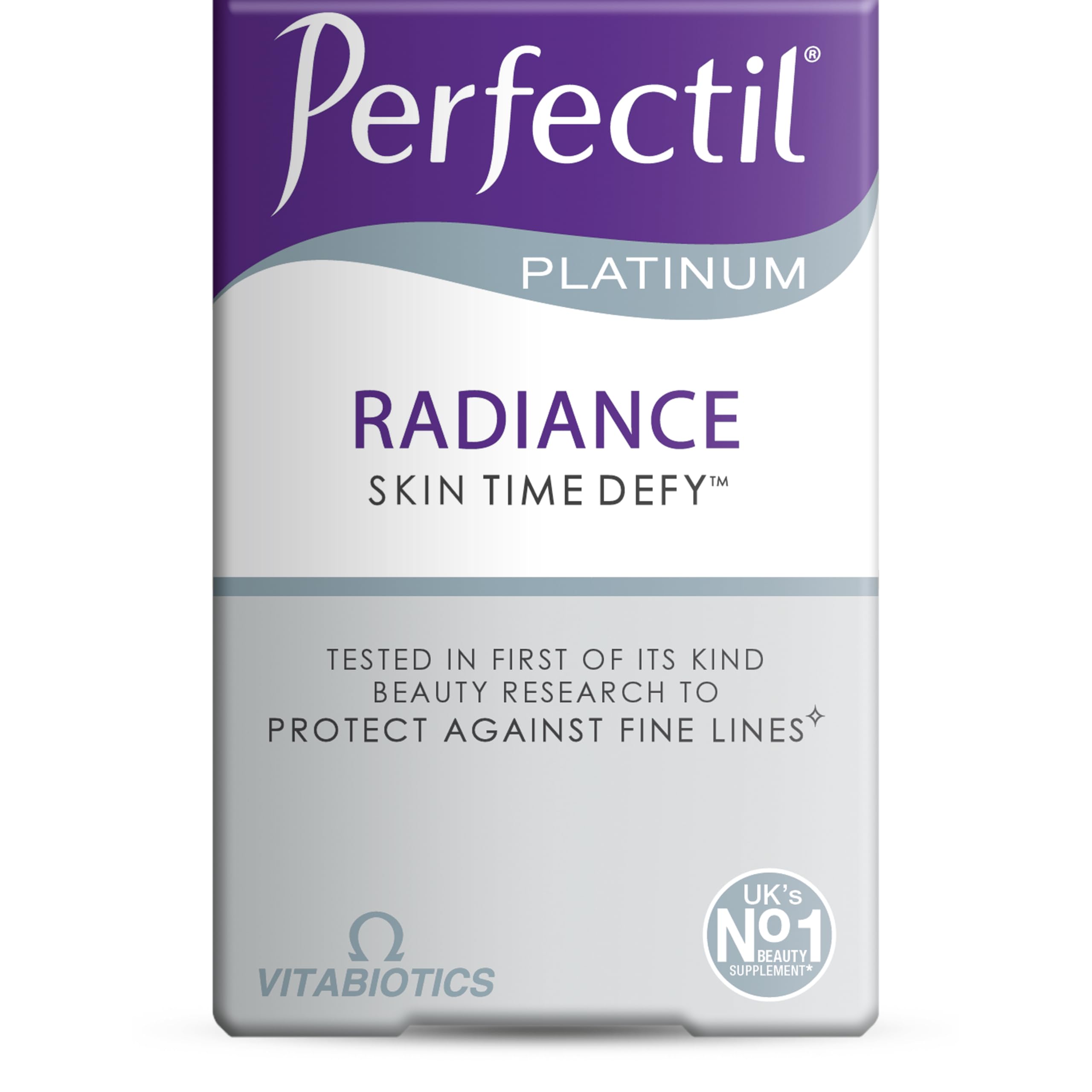 Perfectil Platinum packaging beside capsules supporting daily skin nourishment
