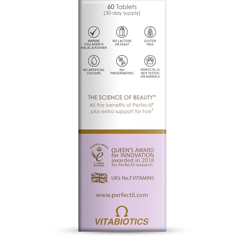 Perfectil Vitabiotics bottle side view highlighting copper blend for hair color