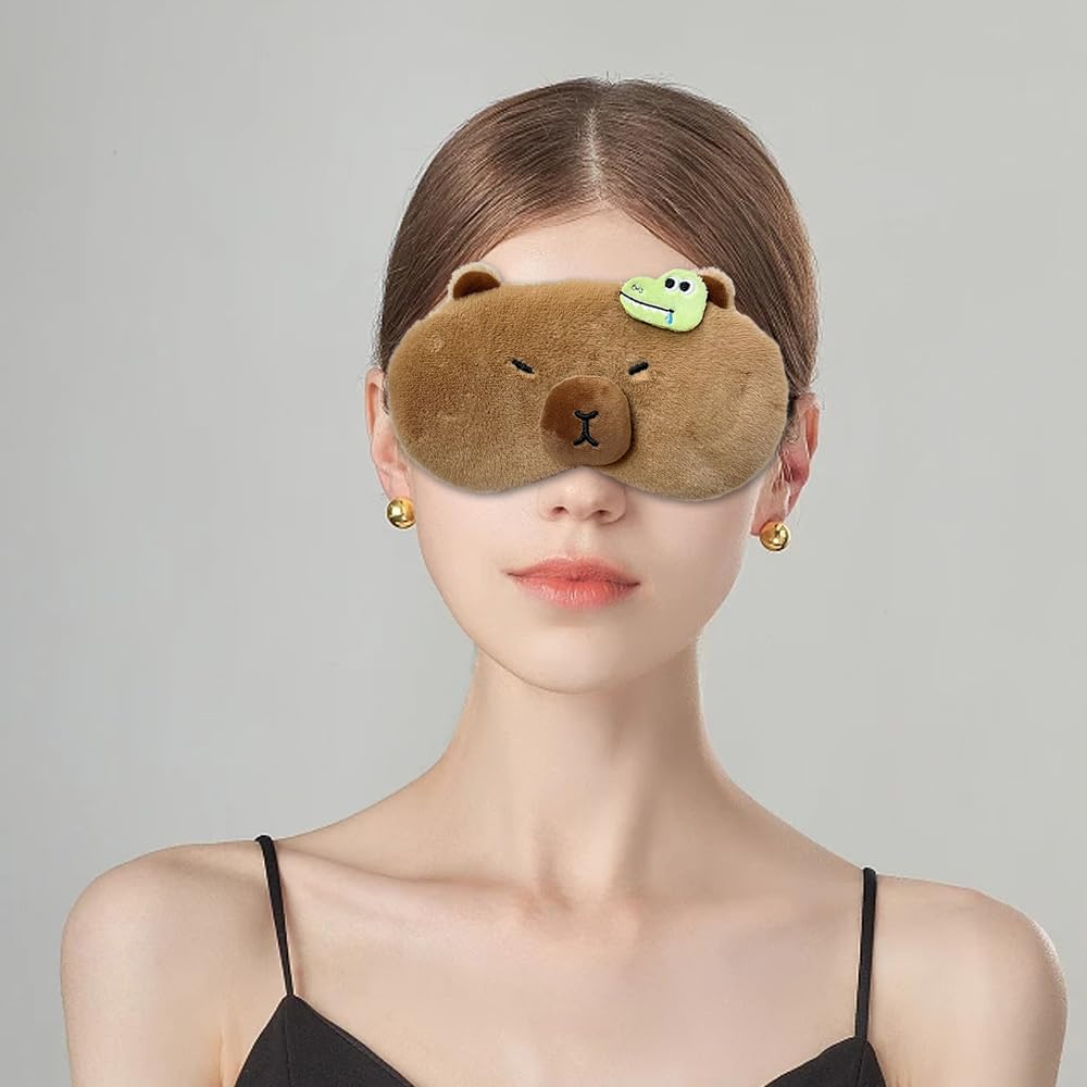 PERFECTSIGHT Faux fur cover eye mask soft touch for gentle skin contact