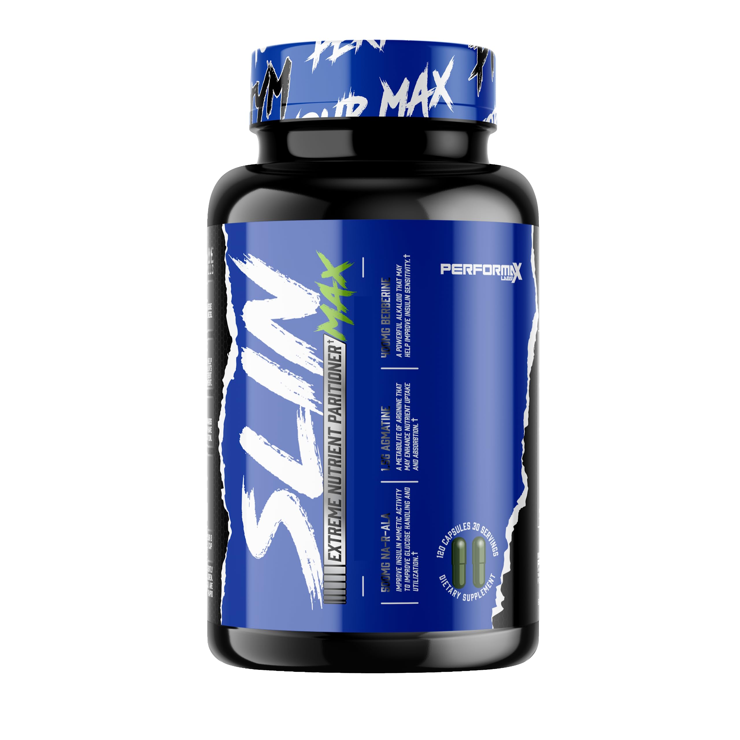 Performax Labs SLIN Max bottle front view for muscle-supporting nutrient partitioning