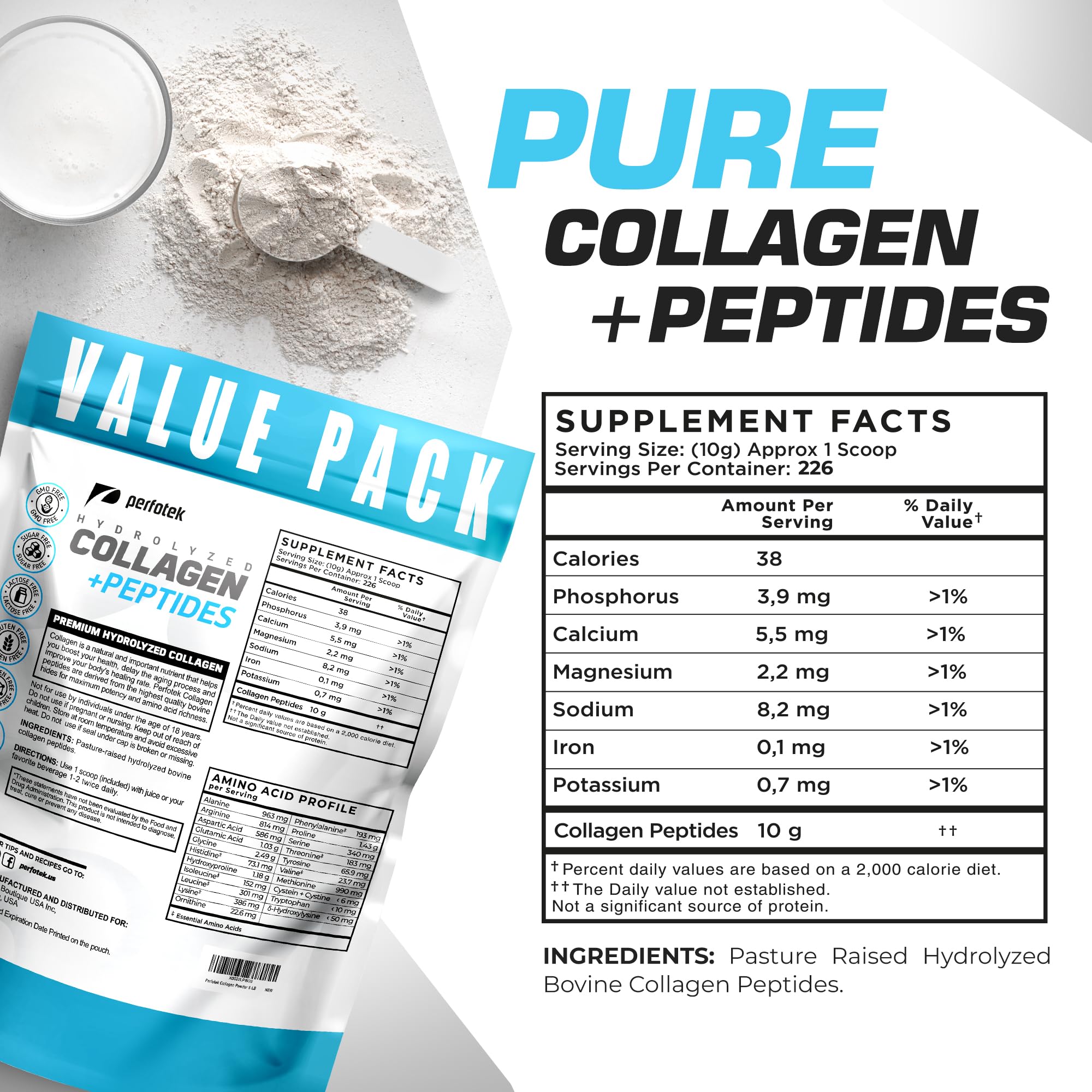 Perfotek Collagen Powder dissolves easily in coffee for quick daily intake.