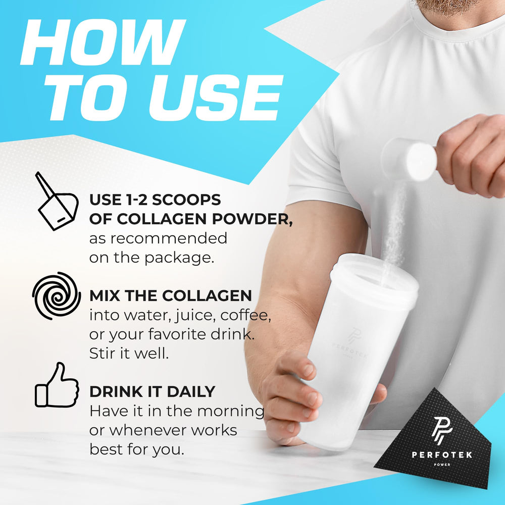 Perfotek Collagen Powder ingredients label highlights grass-fed, non-GMO sourcing.