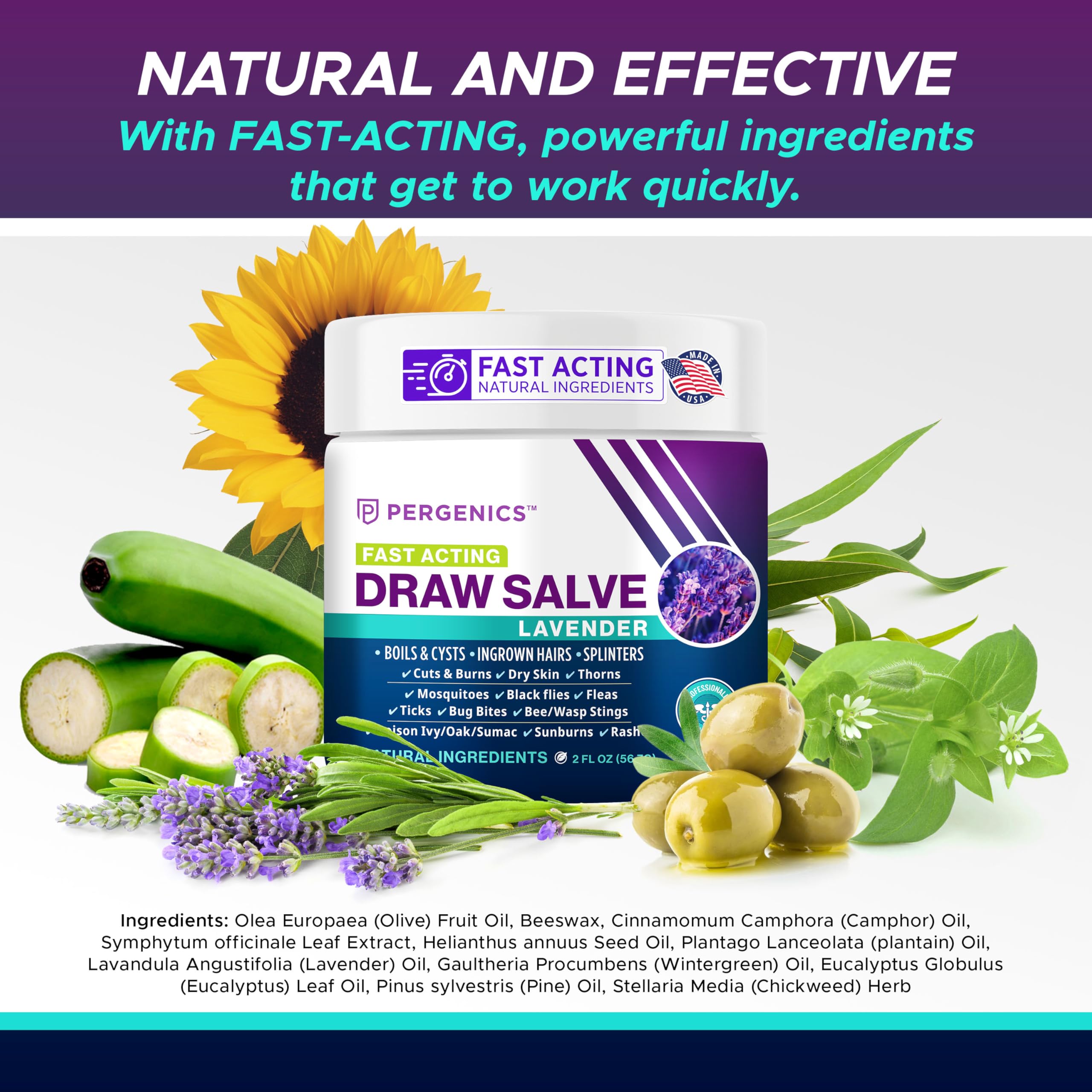 Pergenics Drawing Salve ingredient list hints at botanical care