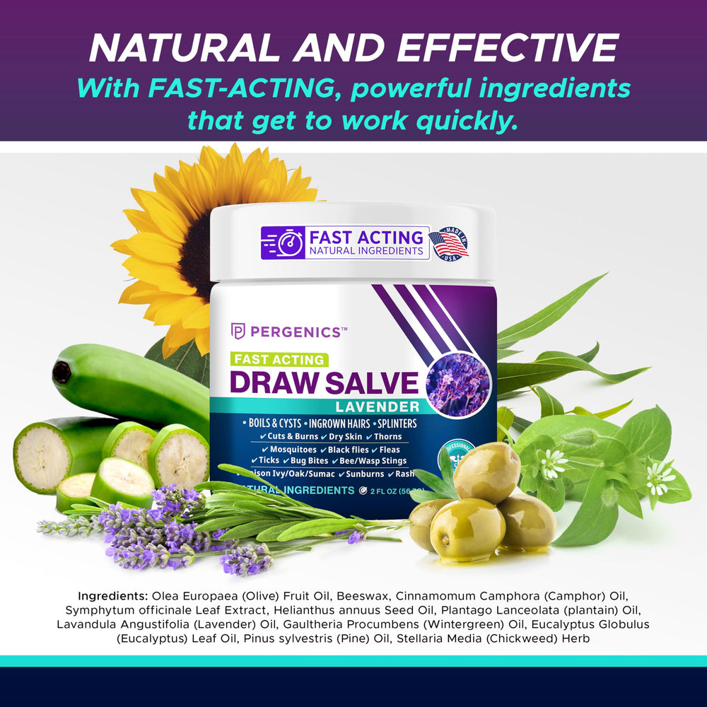 Pergenics Drawing Salve ingredient list hints at botanical care