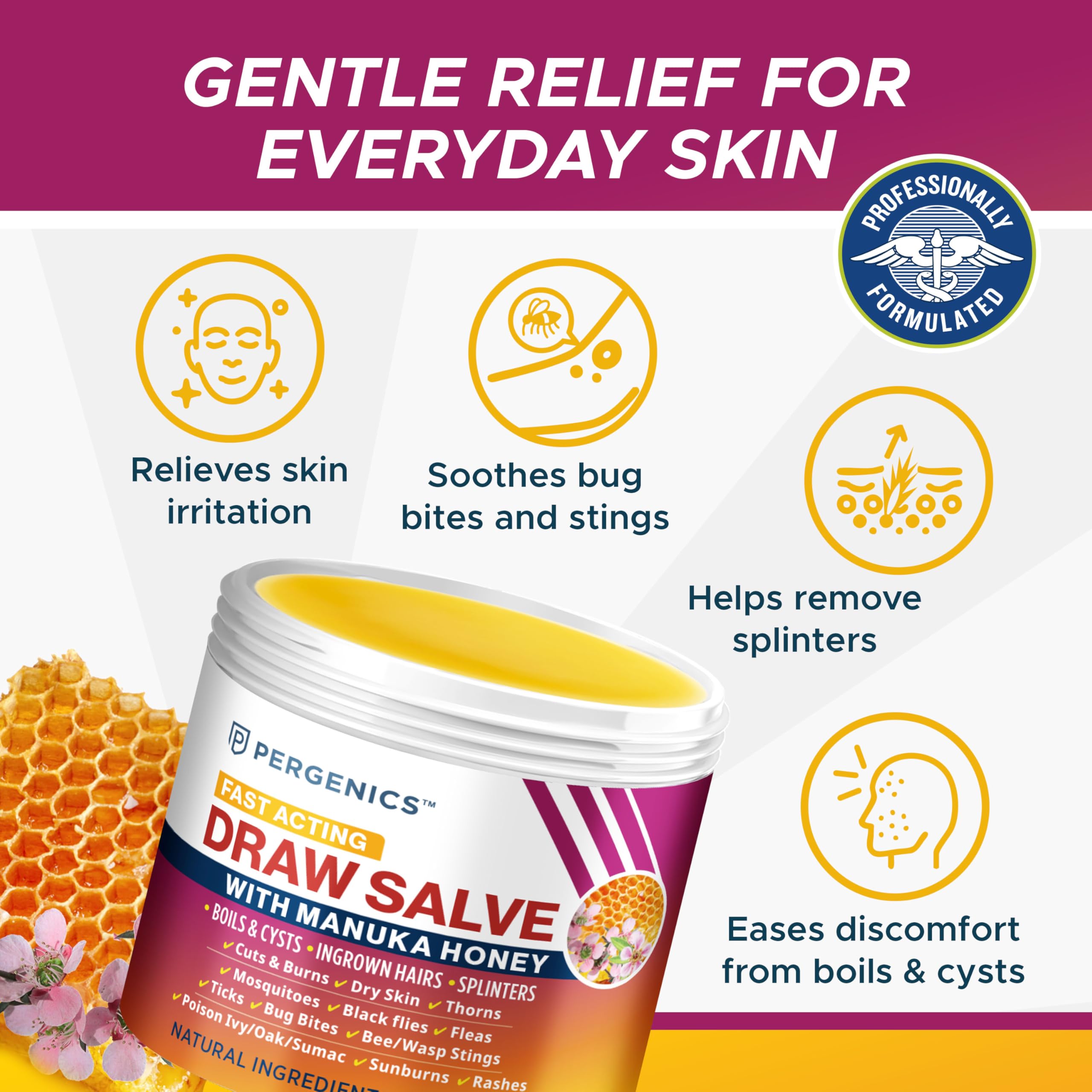 Pergenics Draw Salve near splinter for removal use
