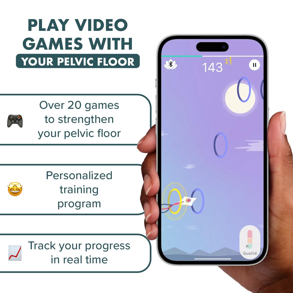 Bird game gameplay displaying real-time pelvic contractions with Perifit