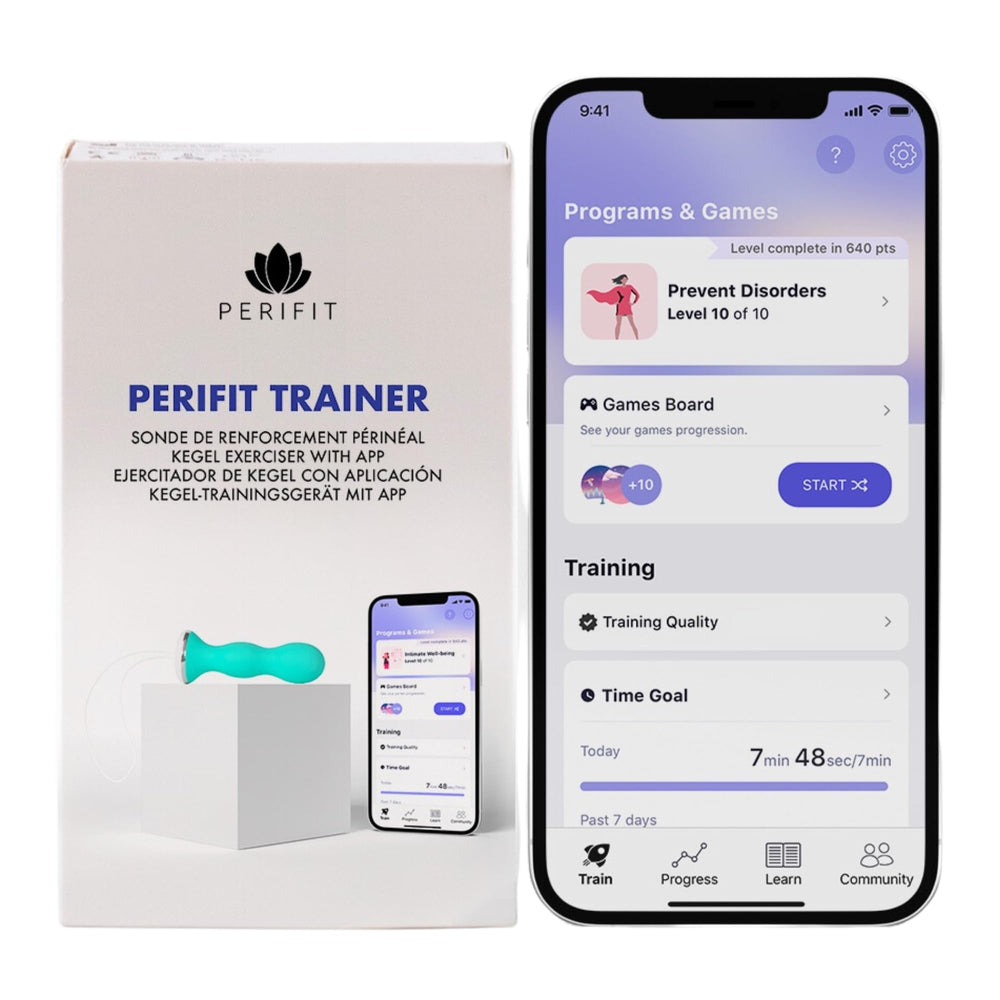 Perifit pelvic floor exerciser front view, compact design for comfortable use.