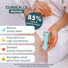 Perifit pelvic floor exerciser side view, ergonomic shape for easy placement.