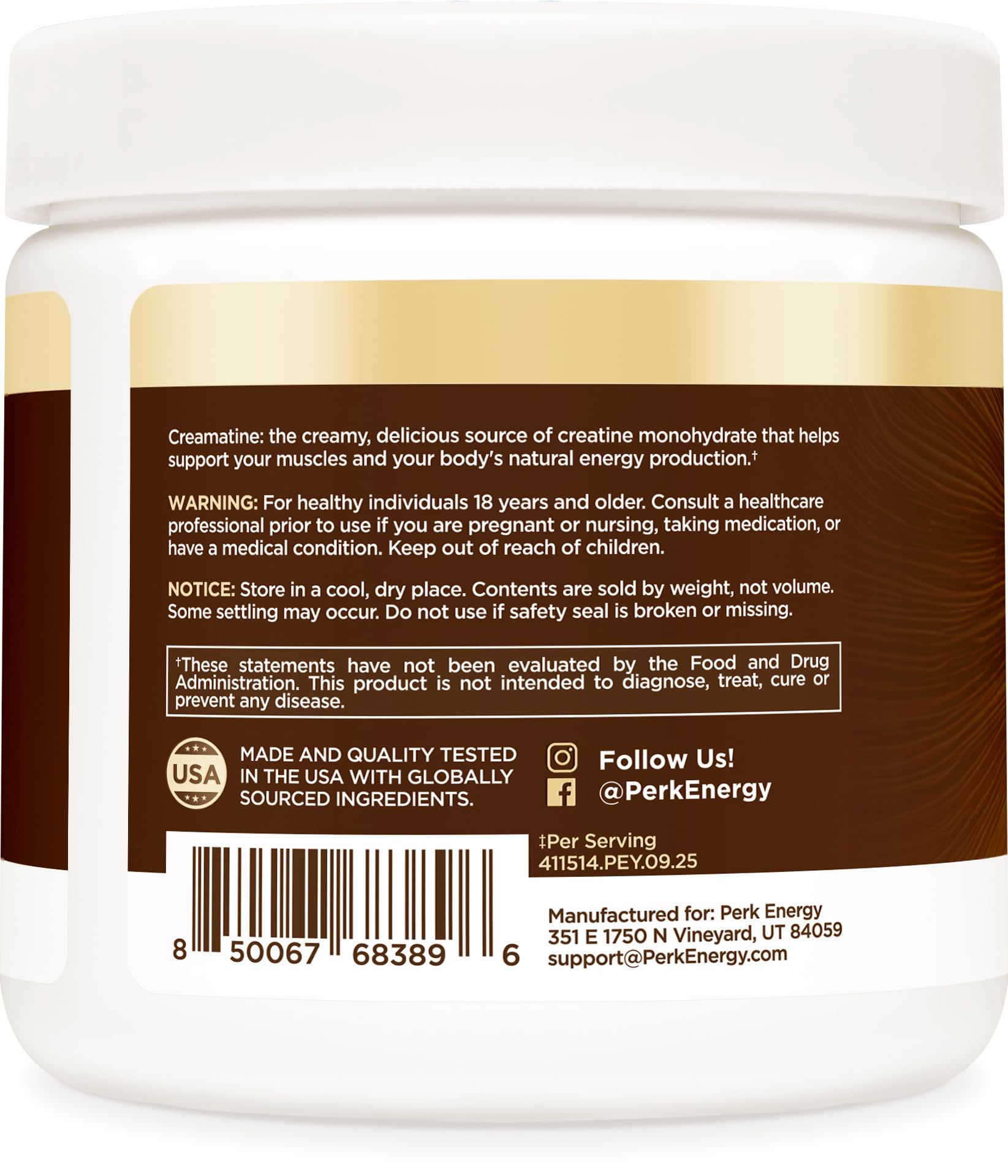 Perk Creamatine Coconut Cream blended into a smoothie for tropical flavor.