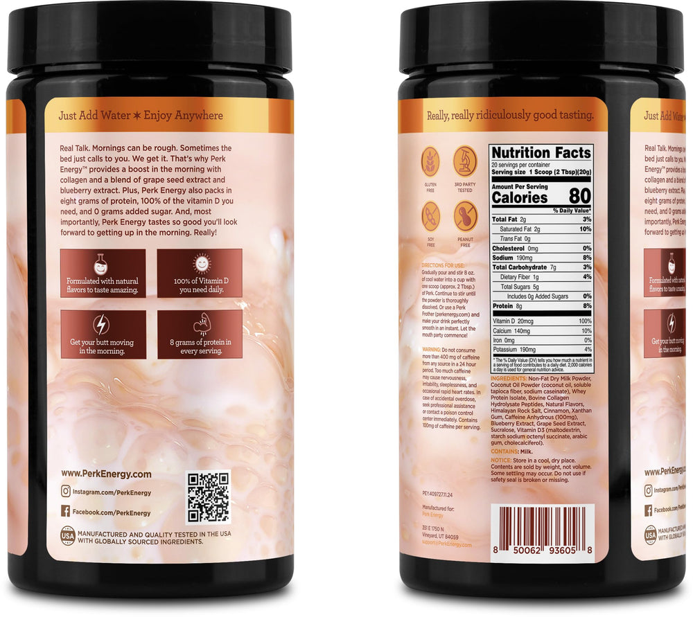 Perk Energy Horchata cinnamon aroma note suggests comforting morning energy