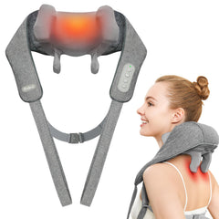 PERLEVI cordless neck and shoulder massager in use for daily tension relief.