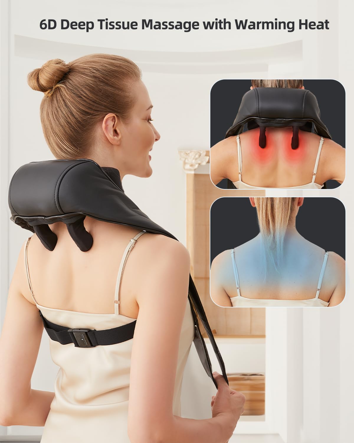 PERLEVI heat function adds warmth to the massage routine