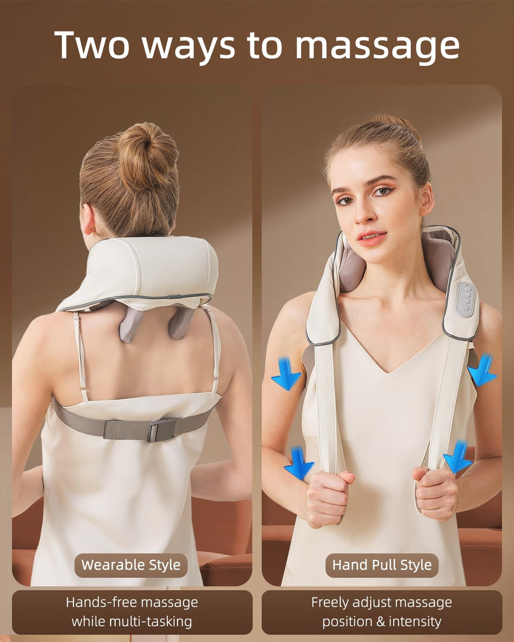 PERLEVI compact, portable massager fits in a bag for travel.