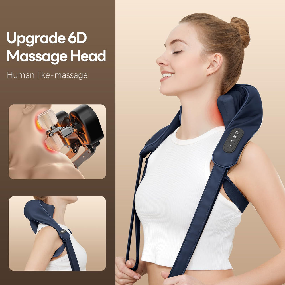 PERLEVI neck massager heat function adds comforting warmth during massage.