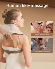 PERLEVI neck massager with heating function delivering deep warmth.