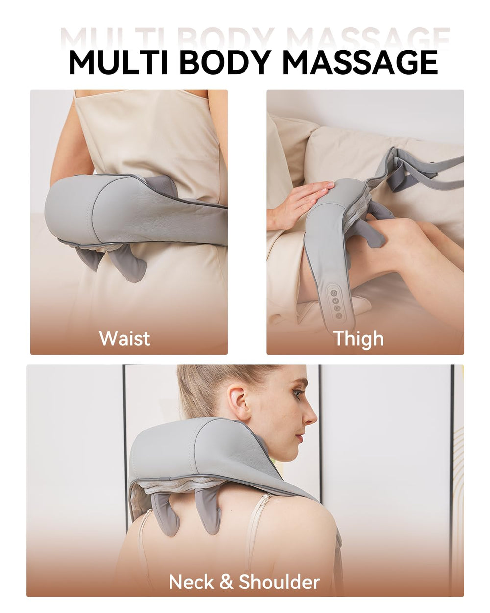 PERLEVI massager used at a desk to ease shoulder tension