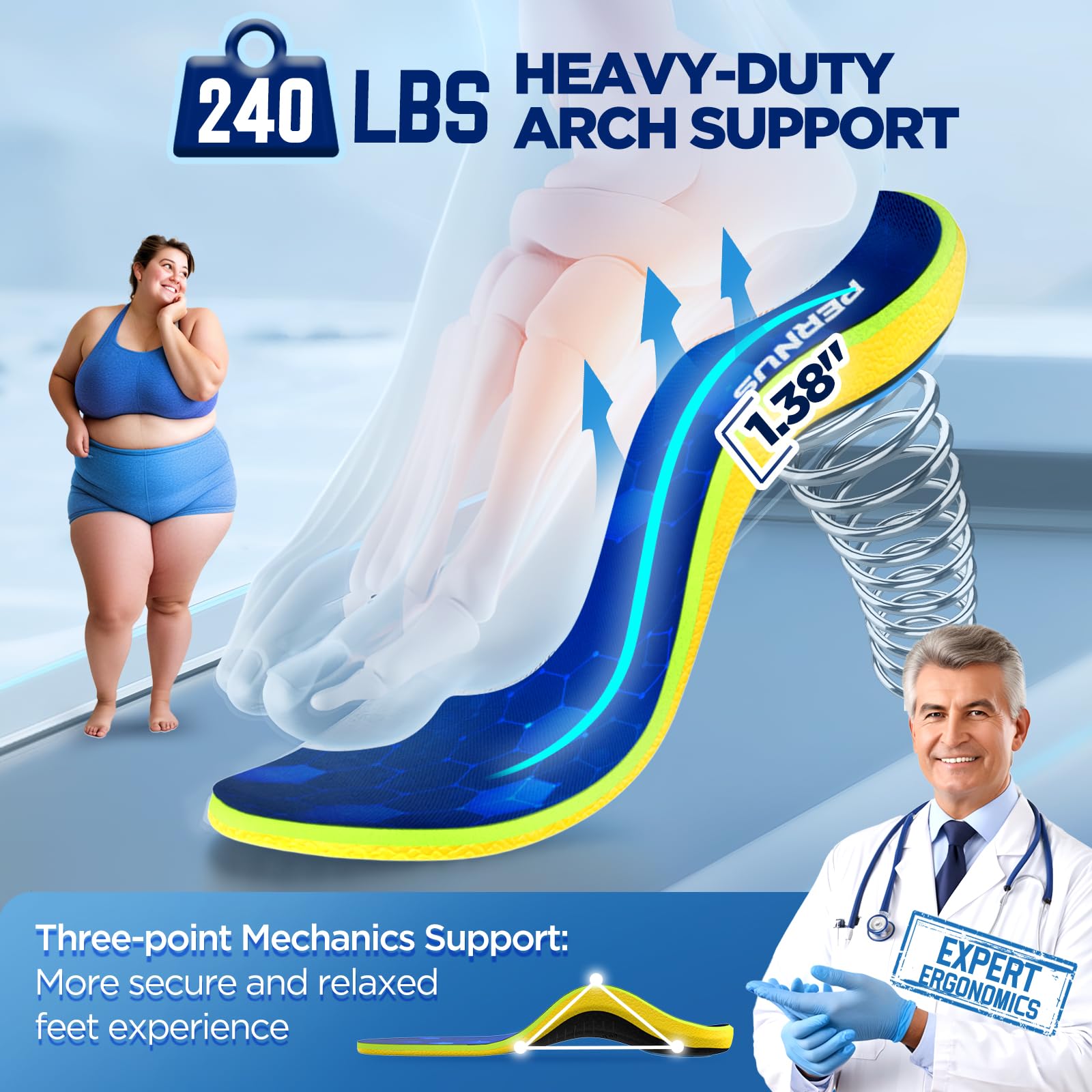 Pernus non-slip velvet cover keeps feet dry during long wear