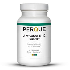 PERQUE Activated B-12 Guard bottle on shelf for daily supplementation.