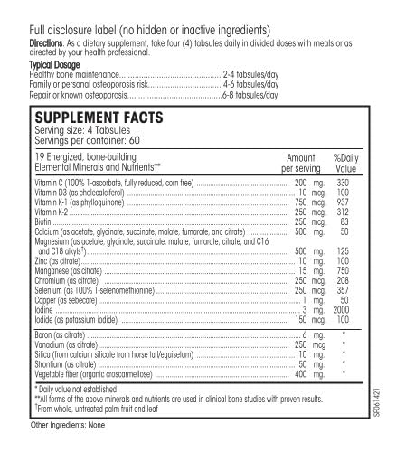 Close-up of PERQUE Bone Guard Forte 20 tablets showing compact daily dose.