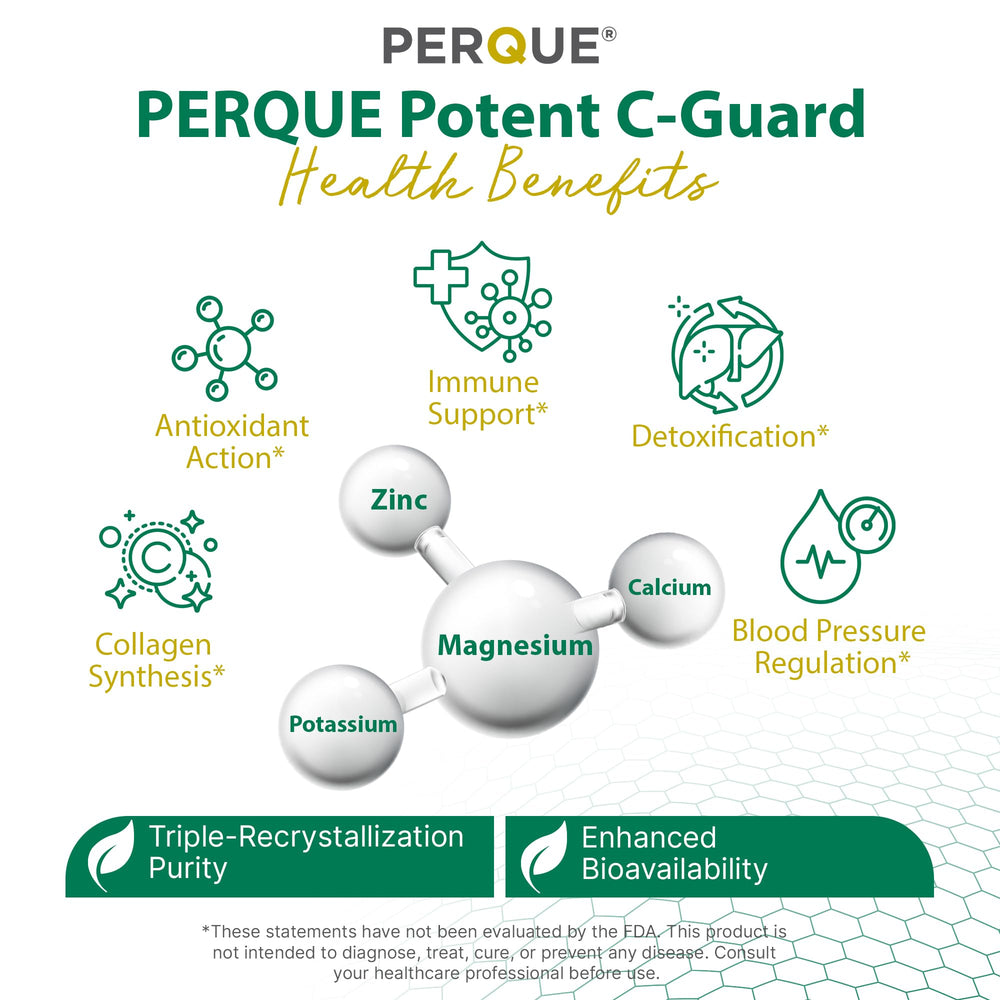 PERQUE Potent C Guard scoop showing convenient dosing and quick mix into beverages