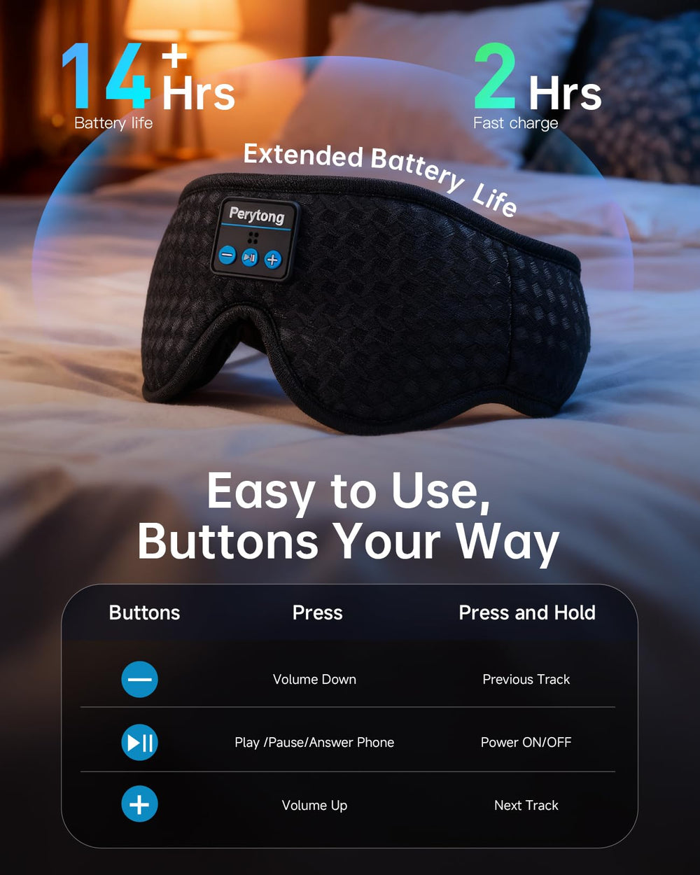 Perytong Bluetooth 5.4 mask enabling easy wireless control