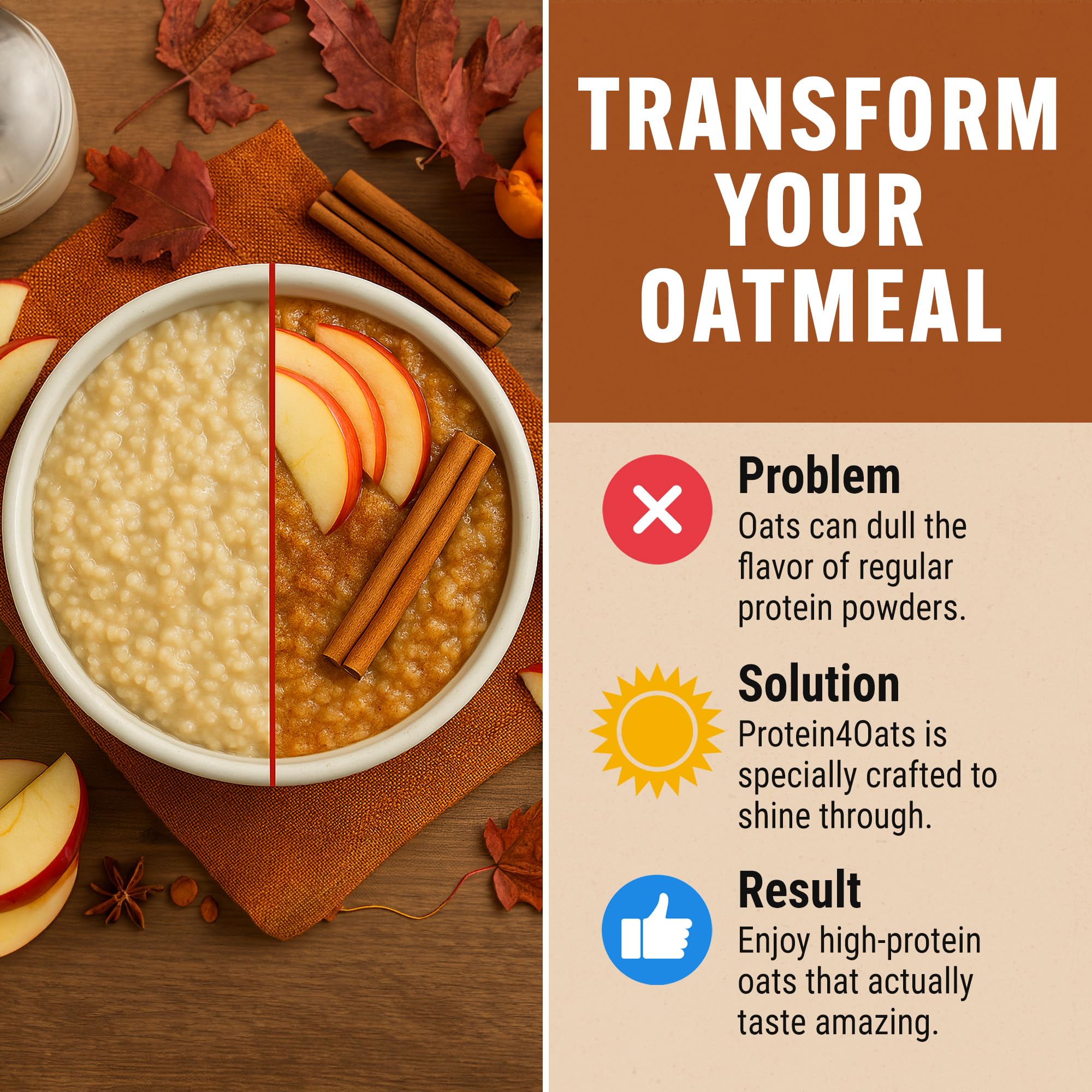 Mezcla Protein4Oats en avena caliente para una textura cremosa.