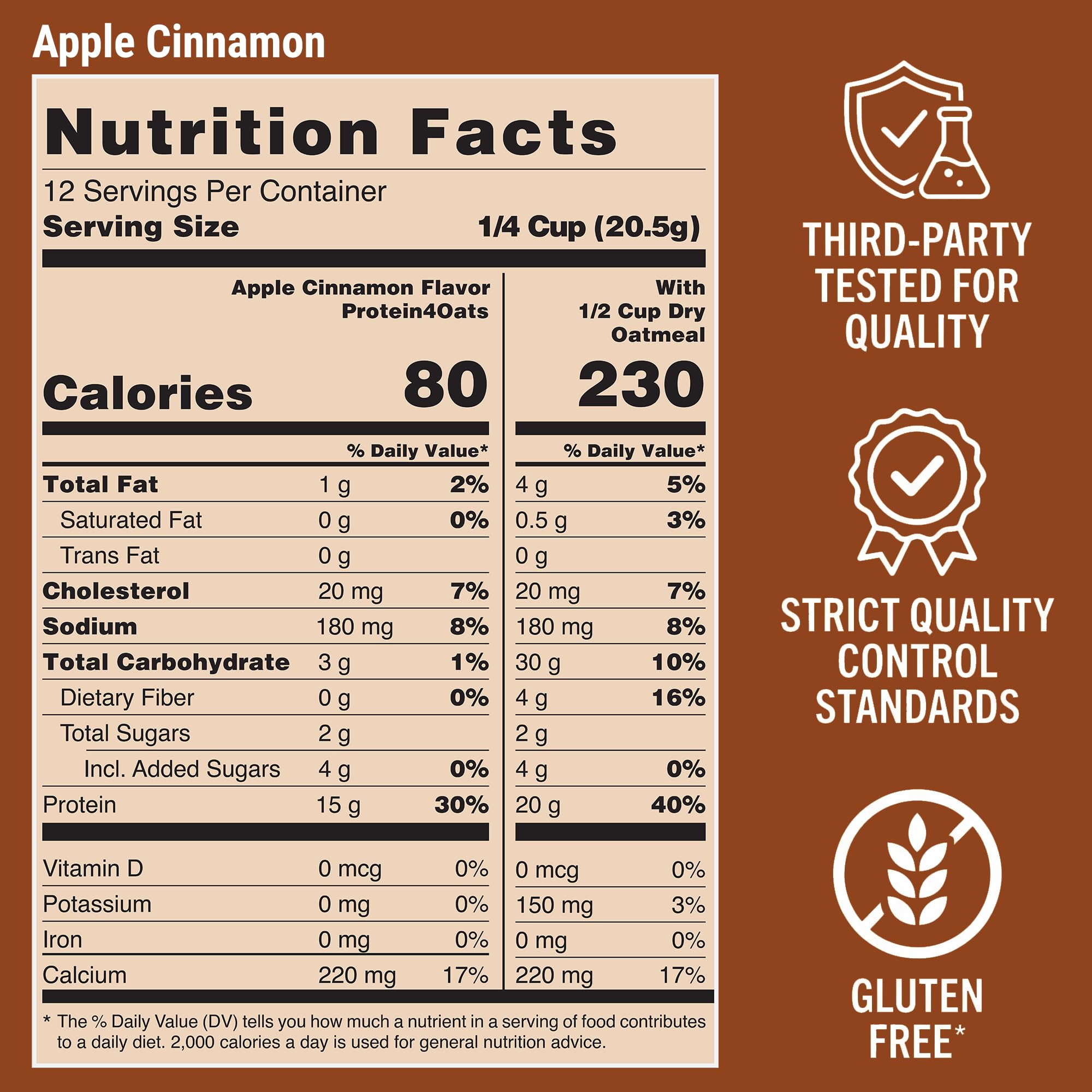 Porción de Protein4Oats sirviendo en tazón, proteína y carbohidratos equilibrados.