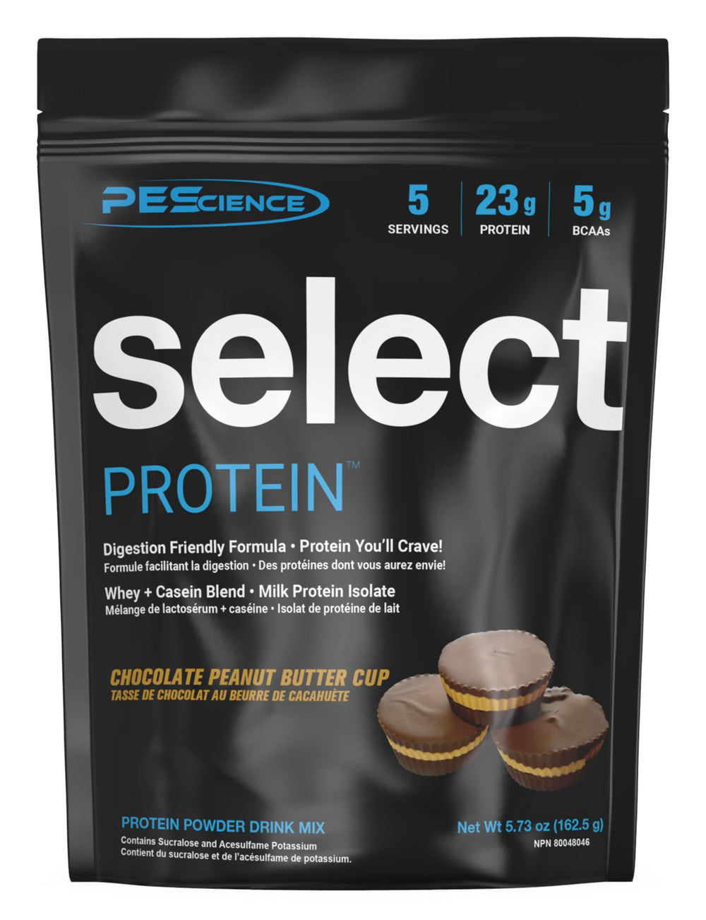 PEScience Select Protein Powder Chocolate Peanut Butter Cup tub for a high-protein shake