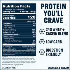 PEScience Select Cookies and Cream powder being poured for a quick, delicious shake.