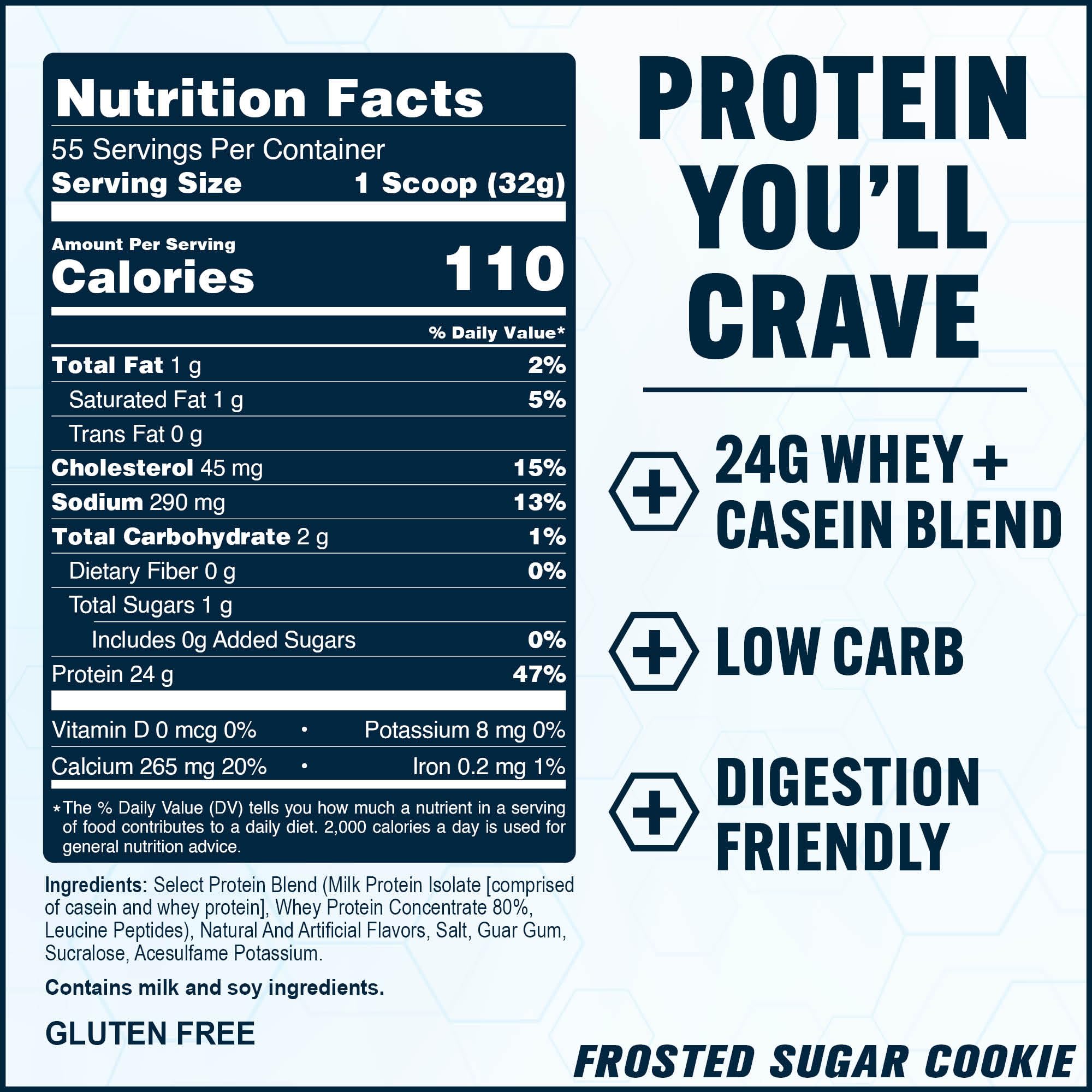 PEScience Select Protein Frosted Sugar Cookie flavor visuals for cravings control.