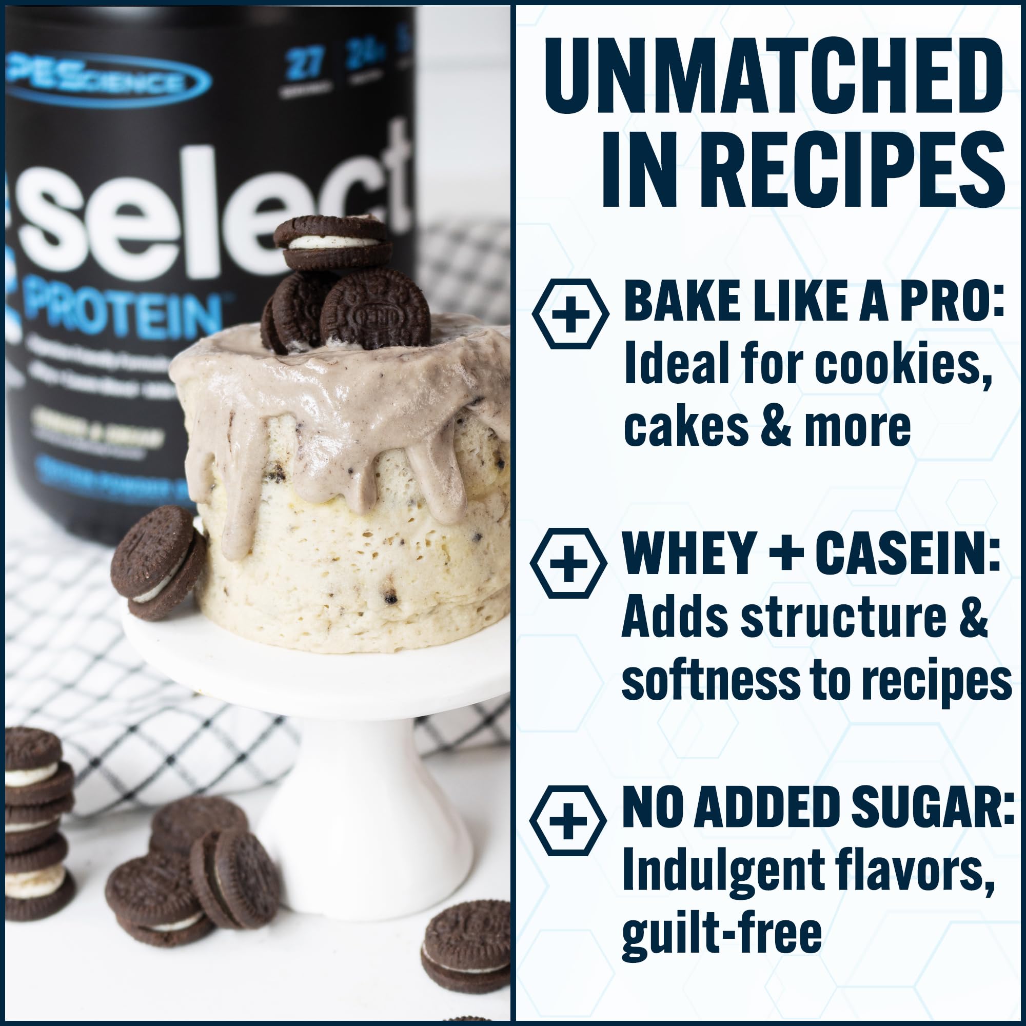 Close-up of the PEScience Select label showing gluten-free and keto-friendly features.