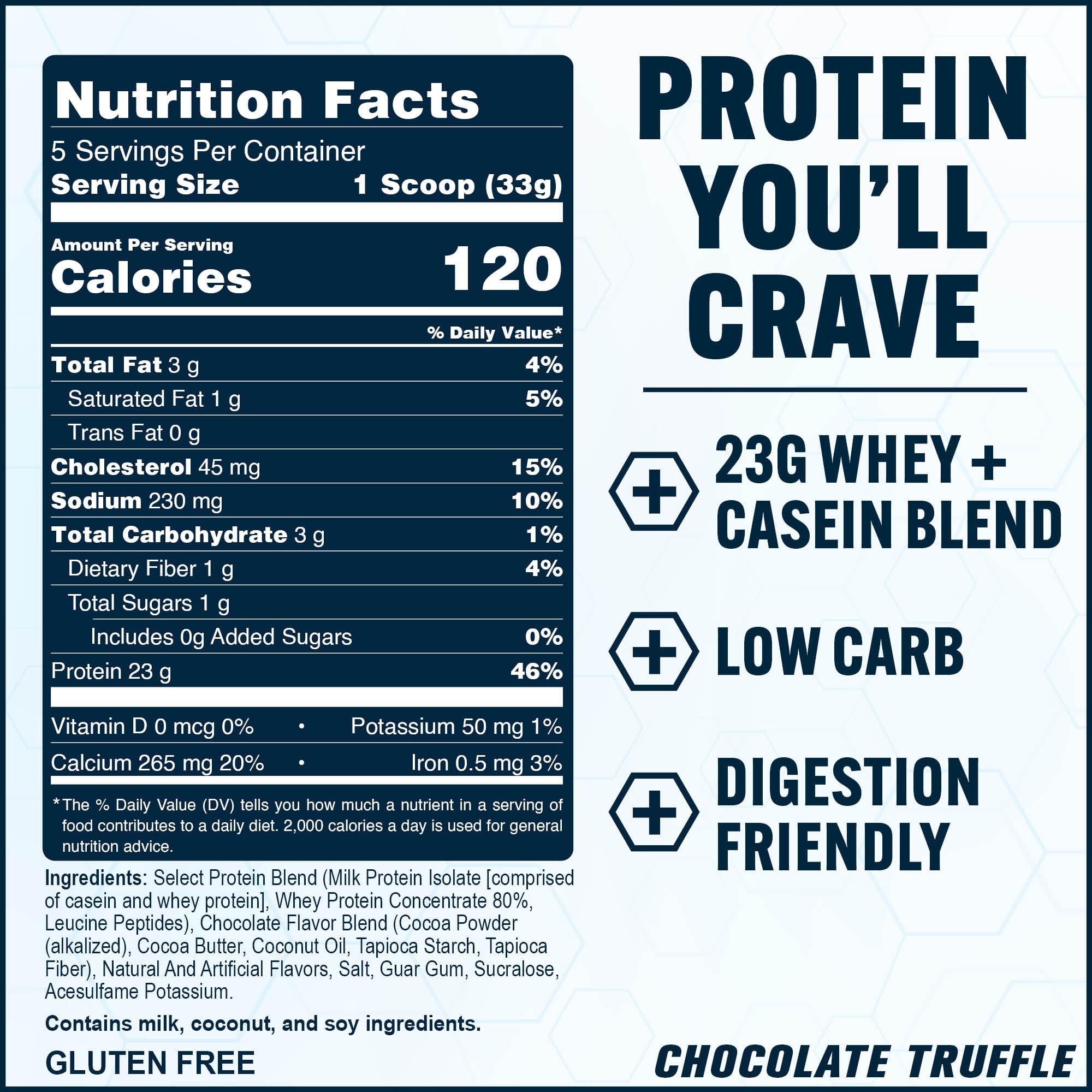 PEScience Select chocolate truffle flavor, visual of the powder in a cup.