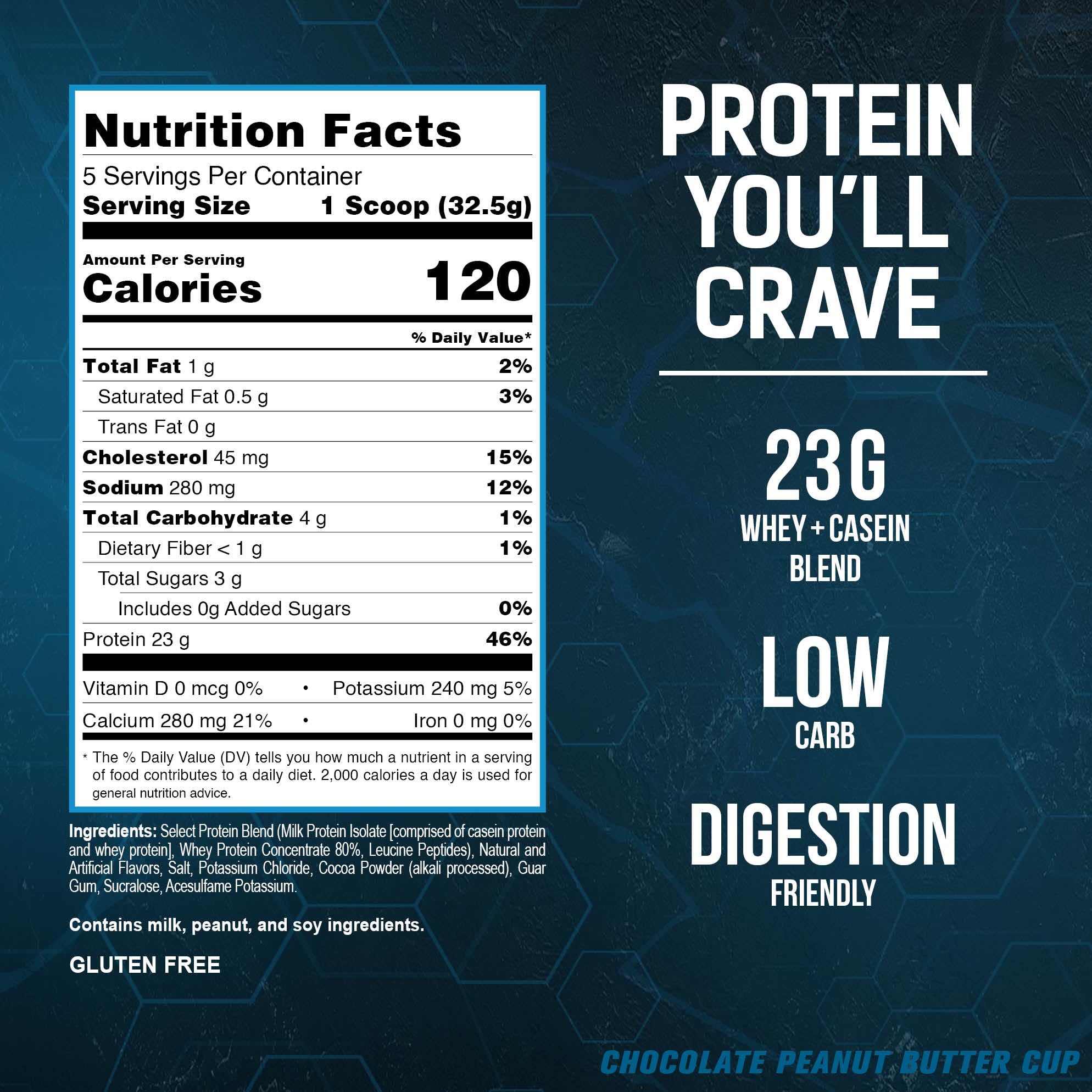 PEScience Select Protein Powder scoop beside the tub highlighting precise daily dosing