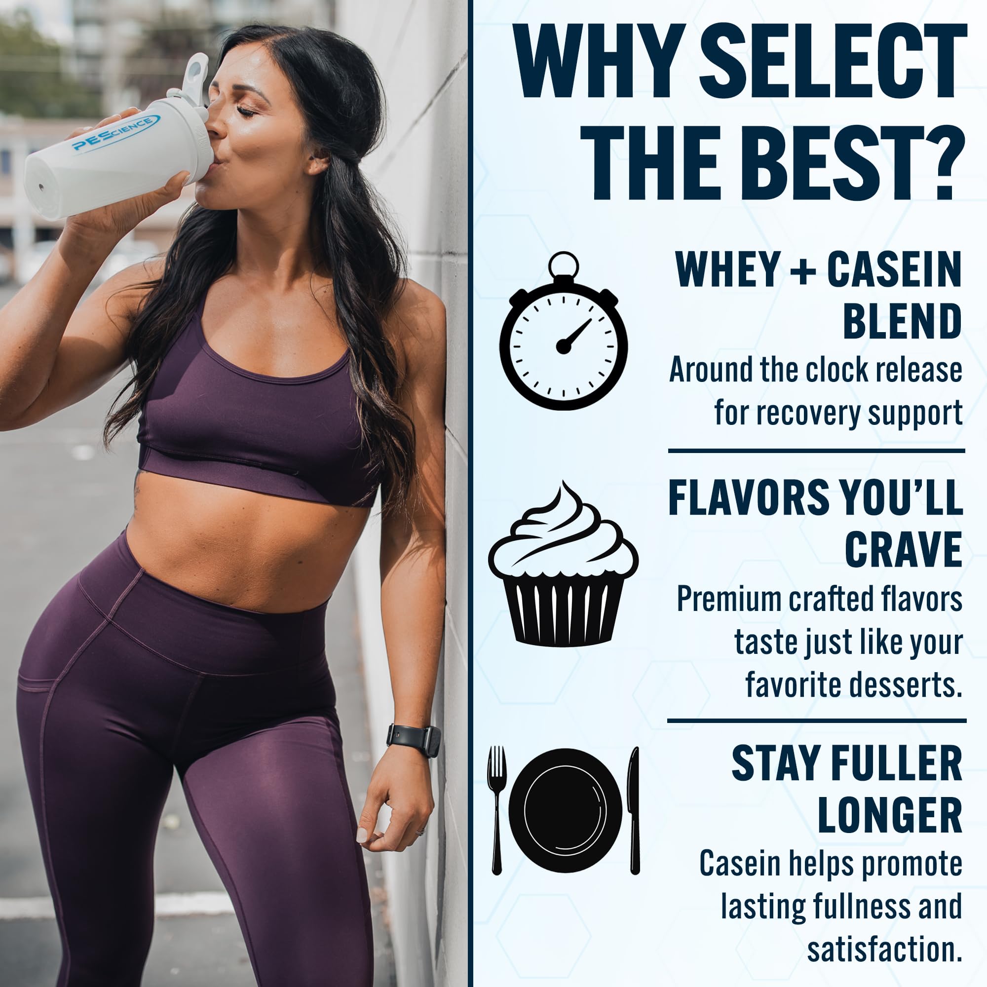 PEScience Select Cookies and Cream shake ready in a glass after mixing.